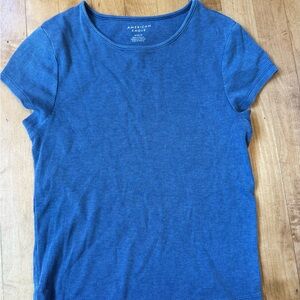 American Eagle Outfitters Fitted Blue Short Sleeve Tee